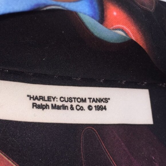 Harley-Davidson Motorcycles Custom Tanks Men’s Neck Tie Vintage USA Made - Picture 12 of 12